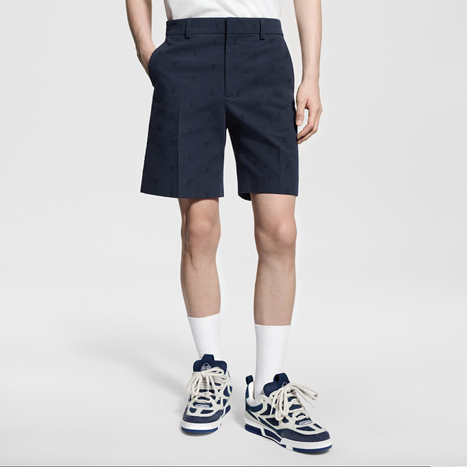lv louis vuitton monogram jacquard shorts